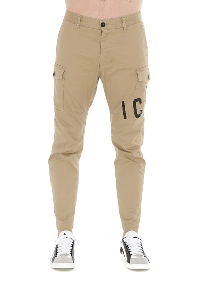 Shop Dsquared2 Sexy Cargo Fit Trousers In Beige