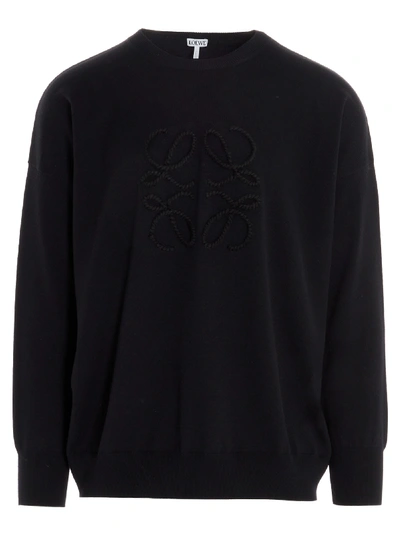 Shop Loewe Anagram Sweater In Black