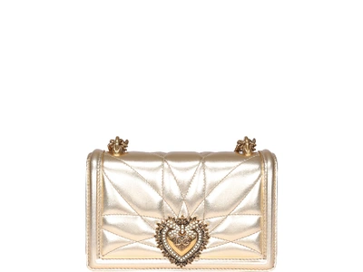 Shop Dolce & Gabbana Minibag-cross Body Nappa Mordo In Gold