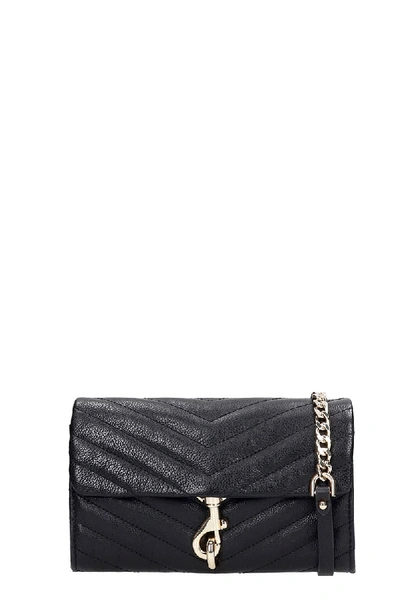 Shop Rebecca Minkoff Edie Wallet On Shoulder Bag In Black Leather
