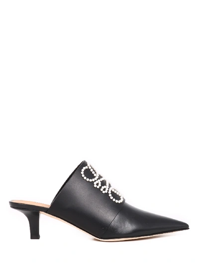 Shop Loewe Pointy Heel Mule In Calfskin In Black