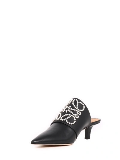 Shop Loewe Pointy Heel Mule In Calfskin In Black