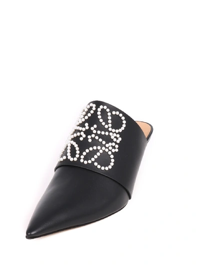 Shop Loewe Pointy Heel Mule In Calfskin In Black