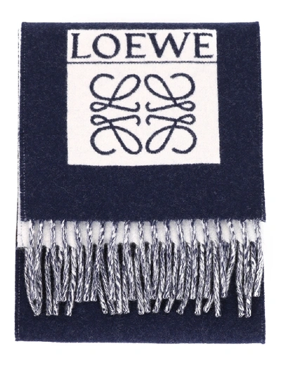 Shop Loewe Football Scarf In Blue