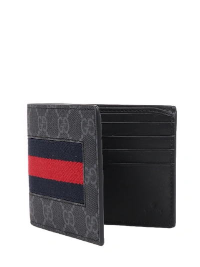 Shop Gucci Gg Supreme And Web Wallet In Black