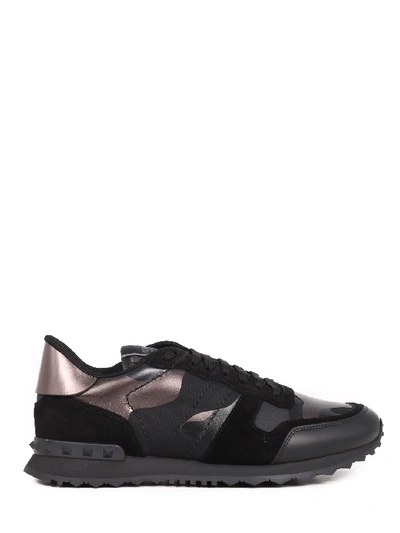 Shop Valentino Sneaker Rockrunner Camouflage Noir In Black