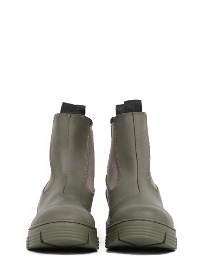 Shop Ganni Rubber Ankle Boot Green