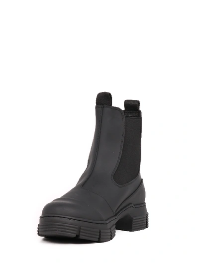 Shop Ganni Rubber City Boot In Black