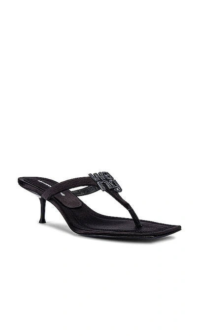 Shop Alexander Wang Bianca Logo Crystal Sandal In Black