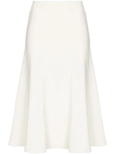 Shop Valentino A-line Midi Skirt In White