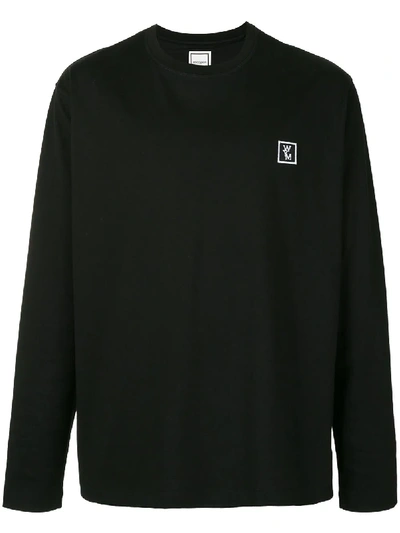Shop Wooyoungmi Logo-print Long-sleeved Top In Black