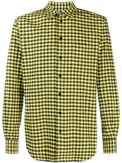 Shop Moschino Cut-out Logo Flannel Shirt In Black