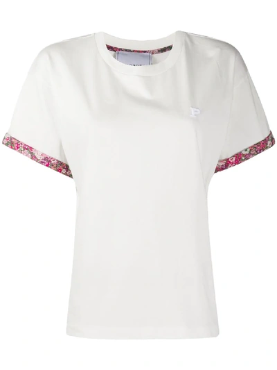 Shop Philosophy Floral-trimmed Cotton T-shirt In White