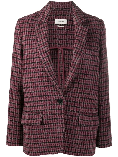 Shop Isabel Marant Étoile Long-sleeved Check Pattern Blazer In Red