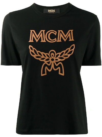 Shop Mcm Logo Print T-shirt In Black