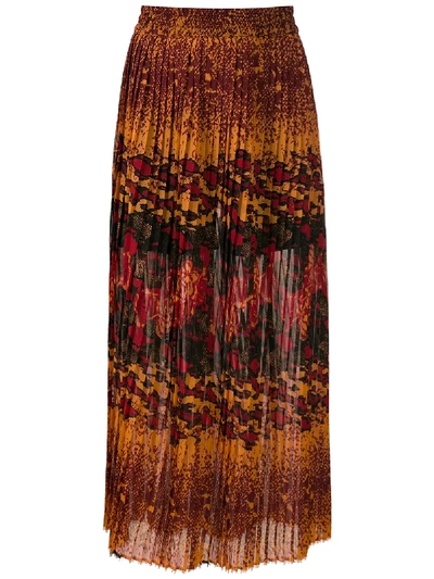 Shop À La Garçonne Bizet Pleated Midi Skirt In Multicolour