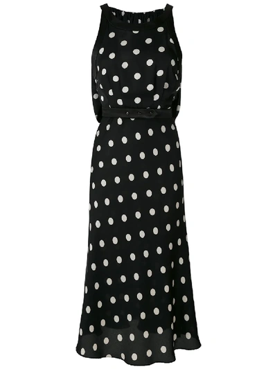 Shop À La Garçonne Dots Midi Dress In Black