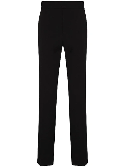 Shop Ferragamo Cropped Straight-leg Trousers In Black