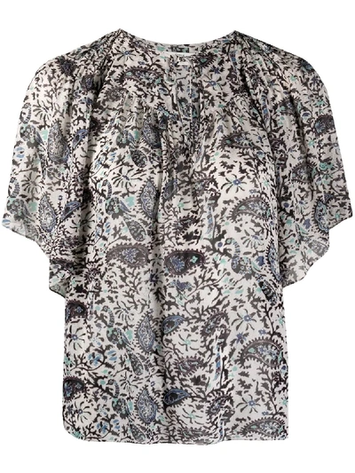 ISABEL MARANT ÉTOILE NESLYA PAISLEY SHORT-SLEEVE BLOUSE 