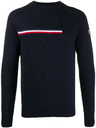 Shop Rossignol Odysseus Striped Virgin Wool Jumper In Blue