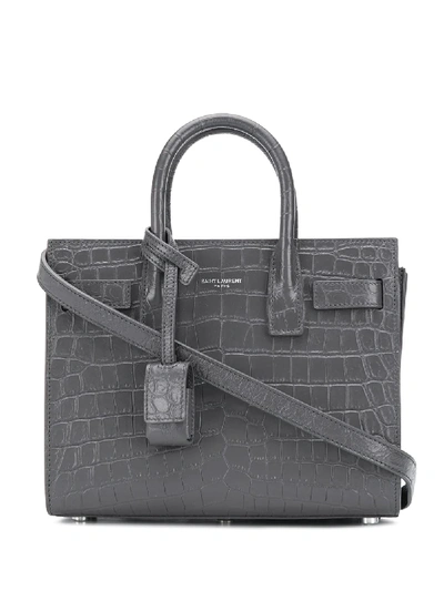 Shop Saint Laurent Nano Sac De Jour Tote Bag In Grey