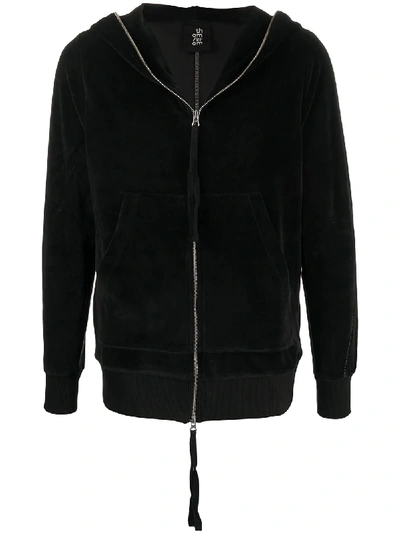 Shop Thom Krom Hooded Zipped Jacket In Black
