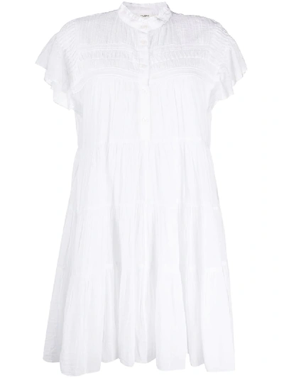 Shop Isabel Marant Étoile Plana Flared Cotton Dress In White