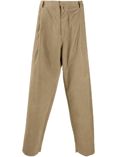 Shop Maison Flaneur Loose-fit Tapered Trousers In Neutrals