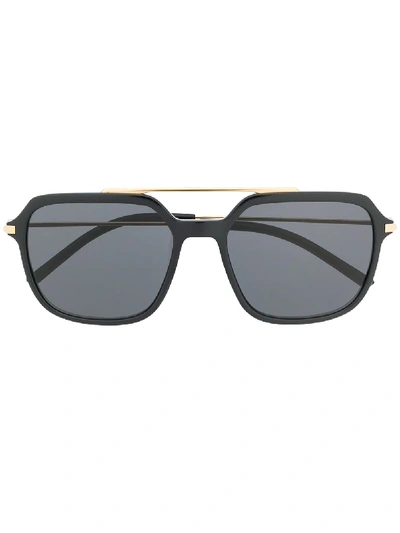 Shop Dolce & Gabbana Black Aviator Sunglasses