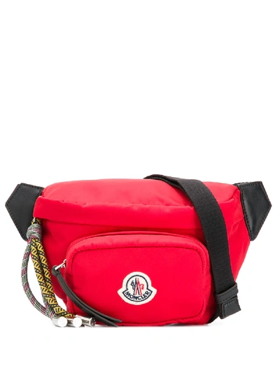 Shop Moncler Logo-patch Belt Bag In Red
