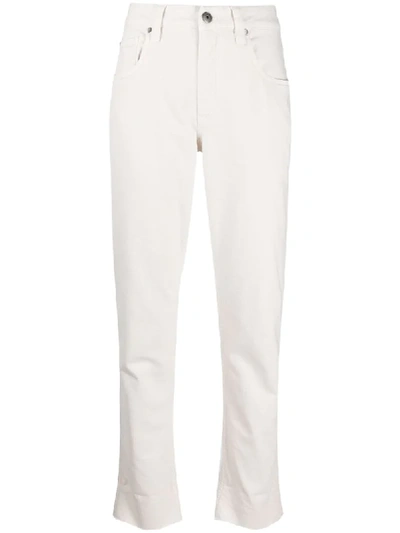 Shop Brunello Cucinelli Mid-rise Cropped Jeans In Neutrals