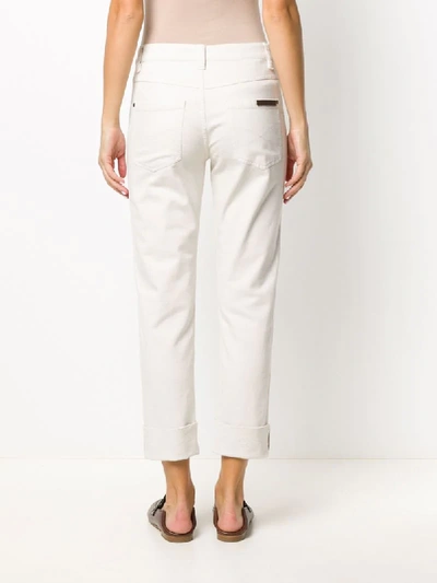 Shop Brunello Cucinelli Mid-rise Cropped Jeans In Neutrals