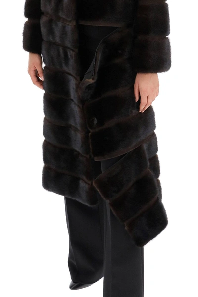 Shop Simonetta Ravizza Mia Mink Coat In Brown