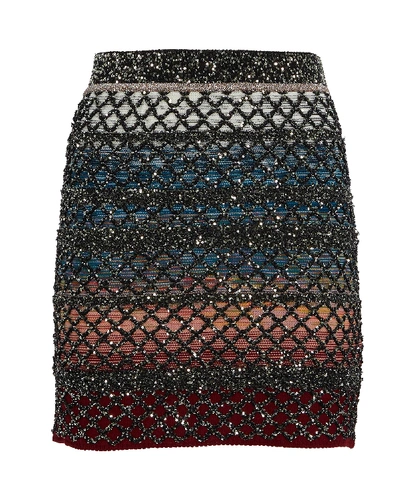 Shop Missoni Knit Lurex Colorblock Mini Skirt In Multi