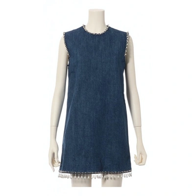 Pre-owned Miu Miu Blue Cotton Dress