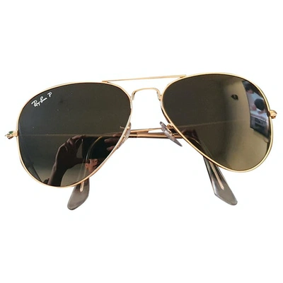 Pre-owned Ray Ban Aviator Gold Metal Sunglasses