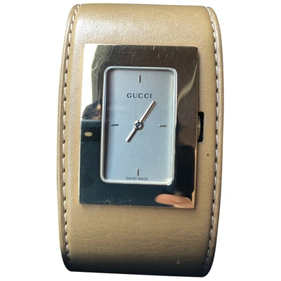 Pre-owned Gucci Camel Steel Watch