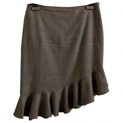 Pre-owned Incotex Wool Mini Skirt In Grey