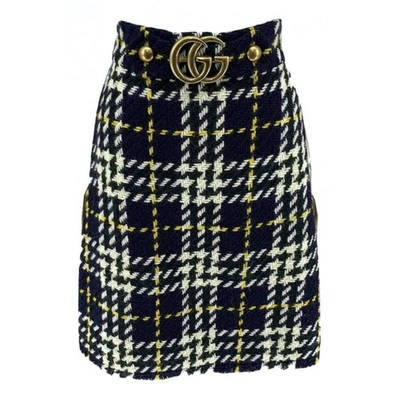 Pre-owned Gucci Navy Wool Skirt
