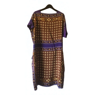 Pre-owned Chloé Silk Mid-length Dress In Brown
