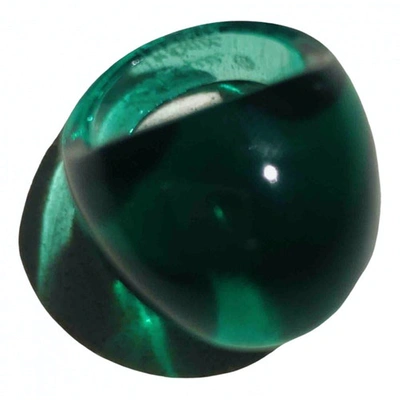 Pre-owned Lalique Green Glass Ring