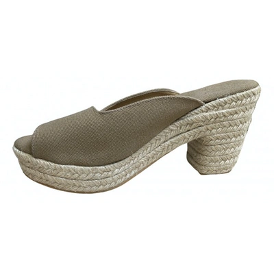 Pre-owned Rouje Beige Cloth Mules & Clogs