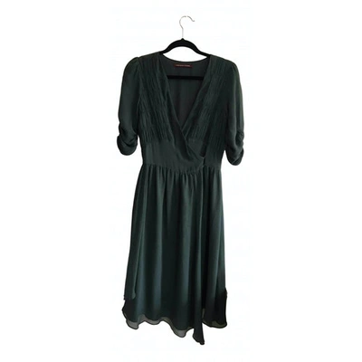 Pre-owned Comptoir Des Cotonniers Silk Mid-length Dress In Green
