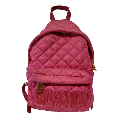 Pre-owned Moschino Pink Cloth Backpack