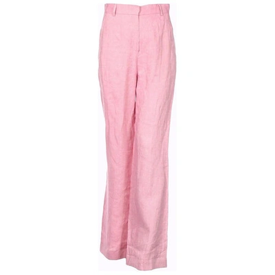 Pre-owned Max Mara Pink Linen Trousers