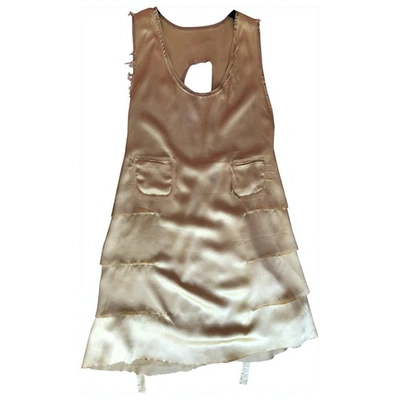 Pre-owned Philosophy Di Alberta Ferretti Silk Mid-length Dress In Gold