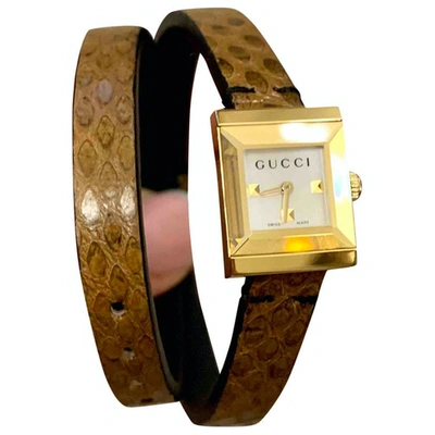 Pre-owned Gucci Brown Gold Plated Watch