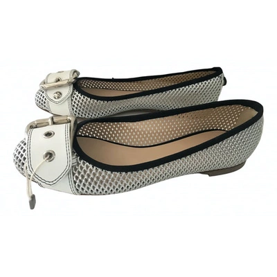 Pre-owned Giuseppe Zanotti Leather Ballet Flats In Grey