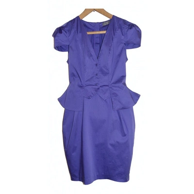 Pre-owned Mcq By Alexander Mcqueen Purple Cotton - Elasthane Dress