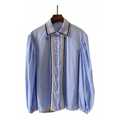 Pre-owned Miu Miu Blue Cotton  Top